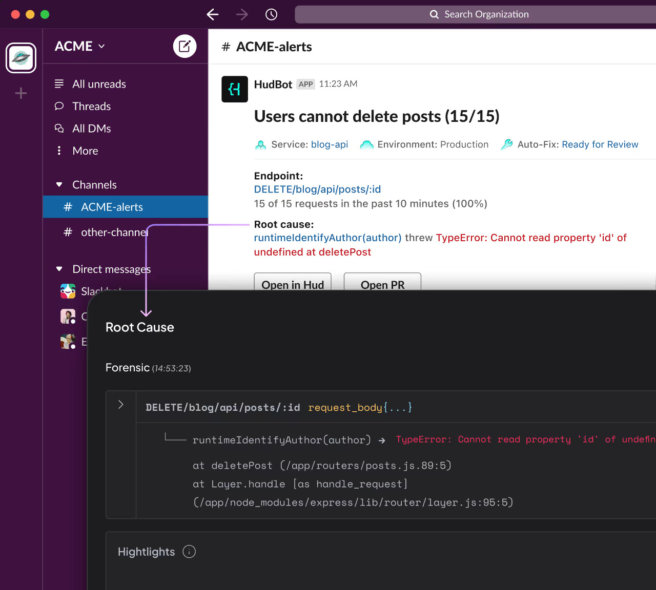 Detection with Root Cause